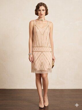NWT Oasis/Foschini Pink Beaded Sleeveless Flapper Dress Cocktail Gatsby Party 12